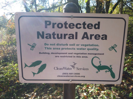 Signage regarding this Protected Natural Area
